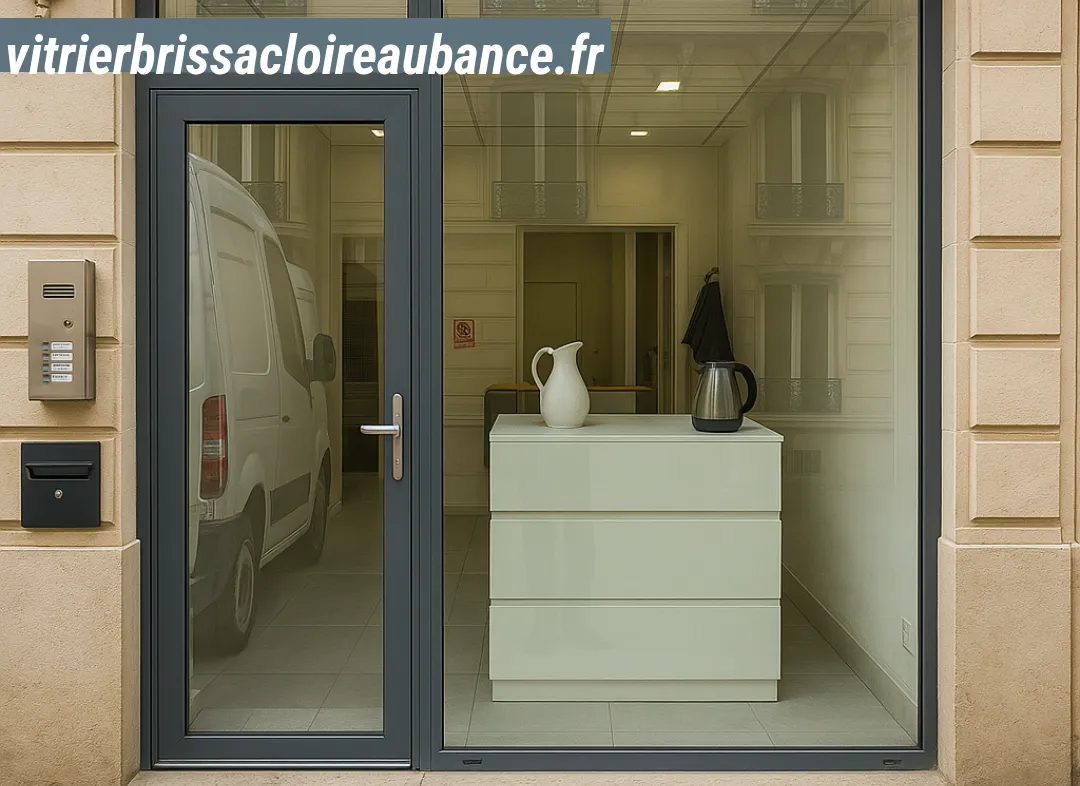 Façade vitrine de magasin en aluminium sur mesure à Brissac Loire Aubance
